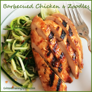 barbecued chicken and zoodles